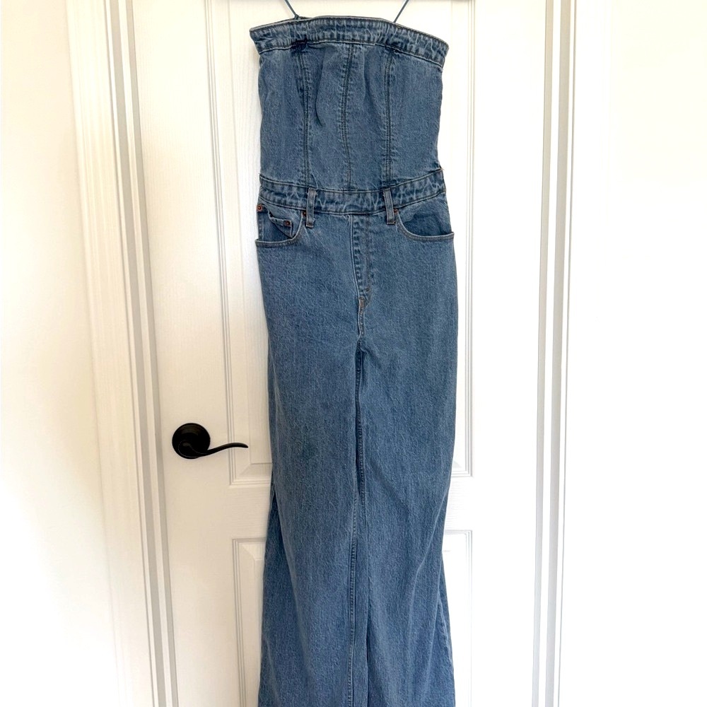 Abercrombie & Fitch Women's Blue Denim Jumpsuit